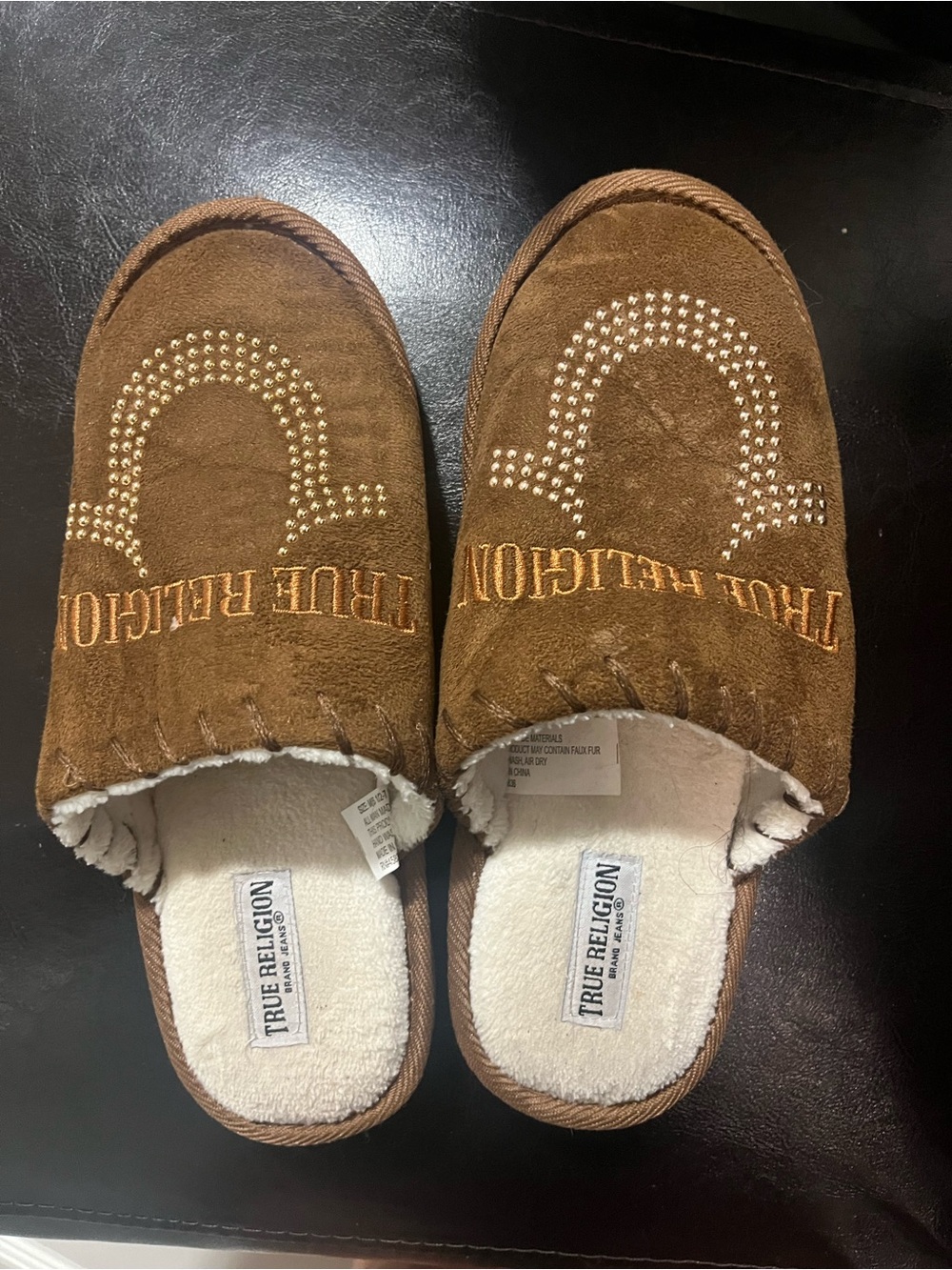 True Religion  Brown Slip-On Slippers